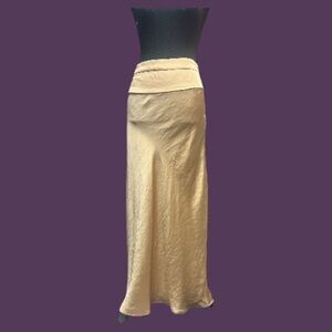 Free People Boho Gold Maxi Skirt Dreamy and Flowy Size 12